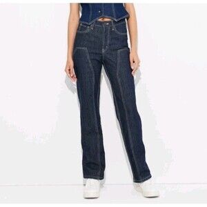 Wild Fable Jeans High Rise Straight Ultra Dark Wash Easy Rigid Size 4 Grunge